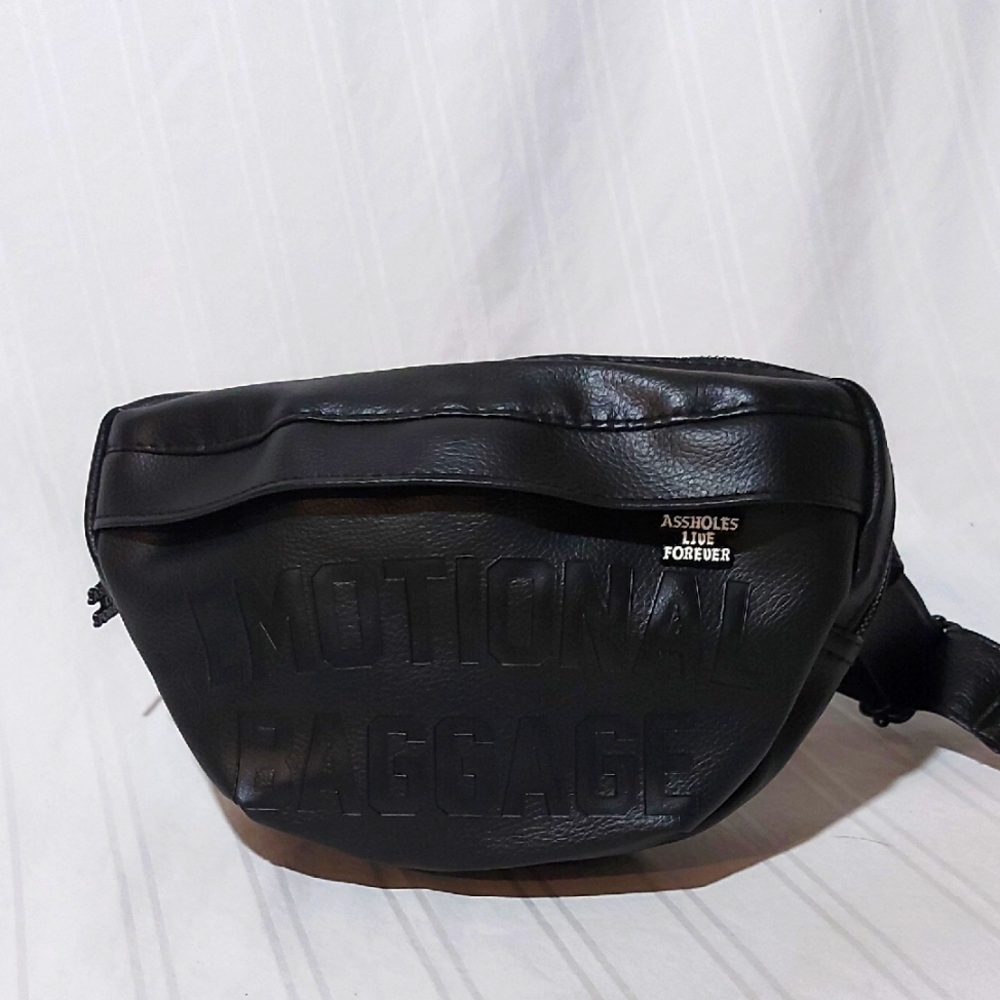 Black Crossbody Bag by Assholes Live Forever